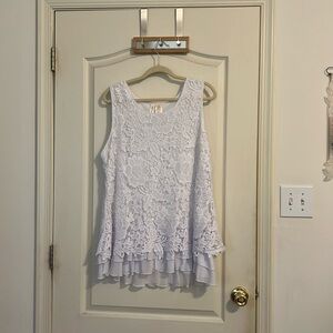 White Lace Front sleeveless blouse. Never worn